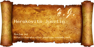 Herskovits Jusztin névjegykártya